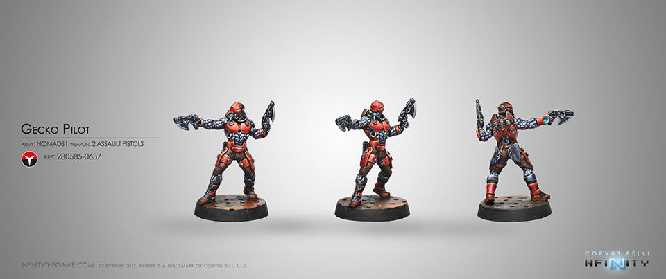 Bild von Infinity Nomads Gecko Pilot (2 Assault Pistols) Corvus Belli 280585 Geckos