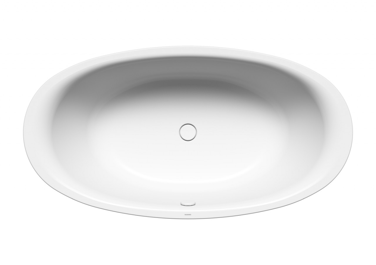 Bild von Kaldewei Ellipso Duo Ovalbadewanne	Maße: 190 x 100 x 45 cm	Einbaubadewanne	besonders angenehm und bequem durch weich geformten Schulterbereich	Baden zu zweit: zwei identische Rückenschrägen und Mittelablauf	Aus Kaldewei Stahl-Email 3,5 mm	für emaillierte, integrierte Ablaufdeckung und Überlaufknauf