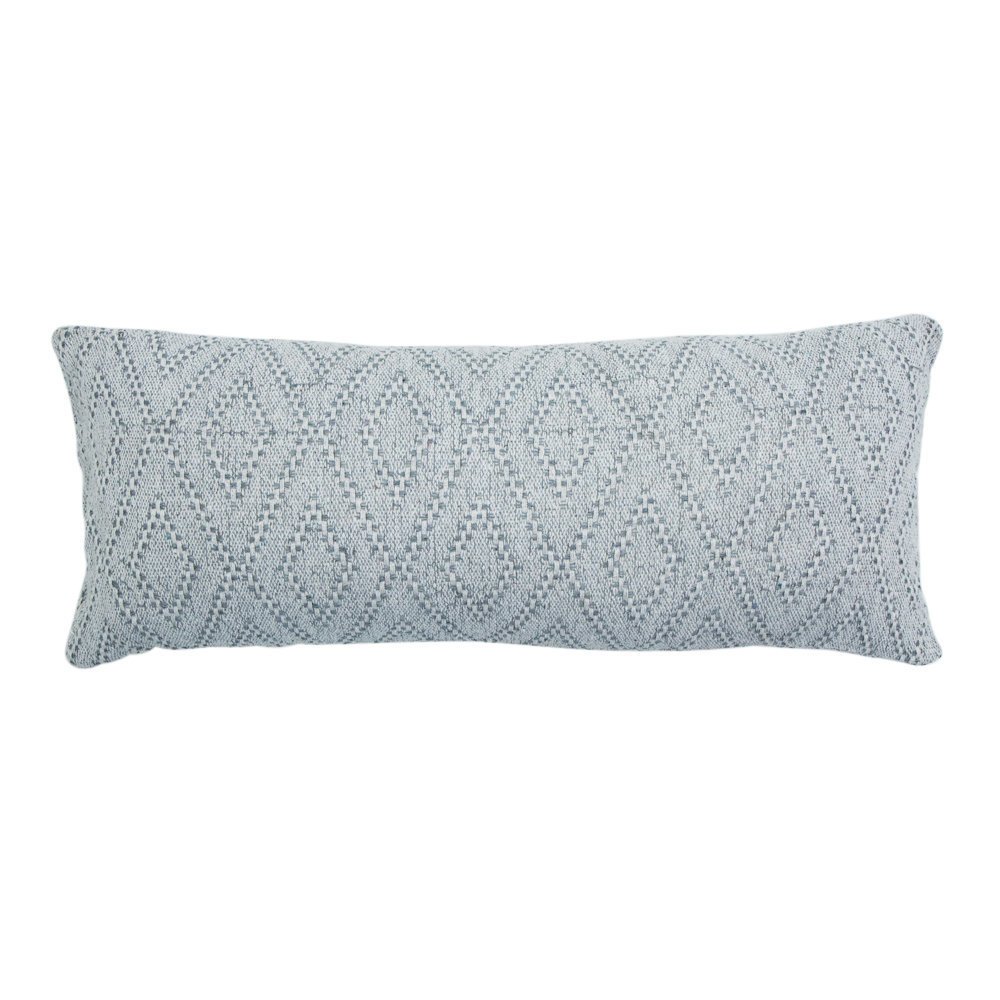 Bild von Längliches Kissen mit Harlekinmuster, 85 x 35cm, grau