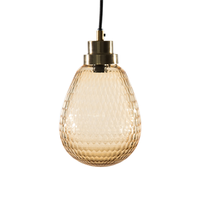 Bild von Bernsteinlampe mit goldener Fassung, 16x16x26cm, gold