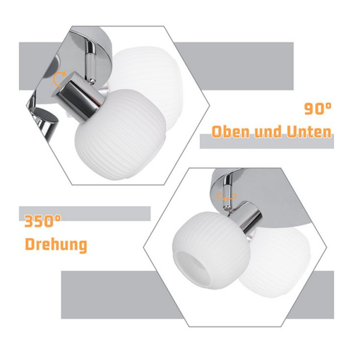 Bild von ZMH Deckenstrahler 2/3/4 Flammig E14 mit Glas Lampenschirm