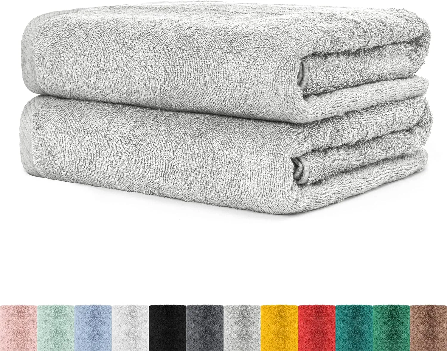 Bild von 2er Pack Frottier Saunatücher Set in Grau, 80x200 cm aus 100% Baumwolle