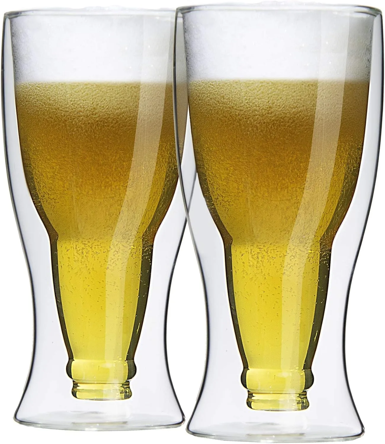 Bild von 2er Set doppelwandige Thermo-Biergläser aus Borosilikatglas mit 350 ml Füllmenge