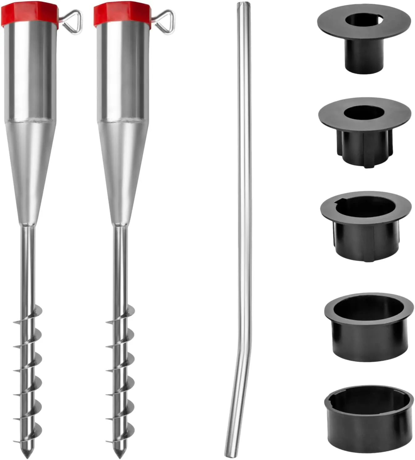 Bild von 2er Set Metall Schirmständer mit Erdanker für Sonnenschirme von 25 bis 60 mm