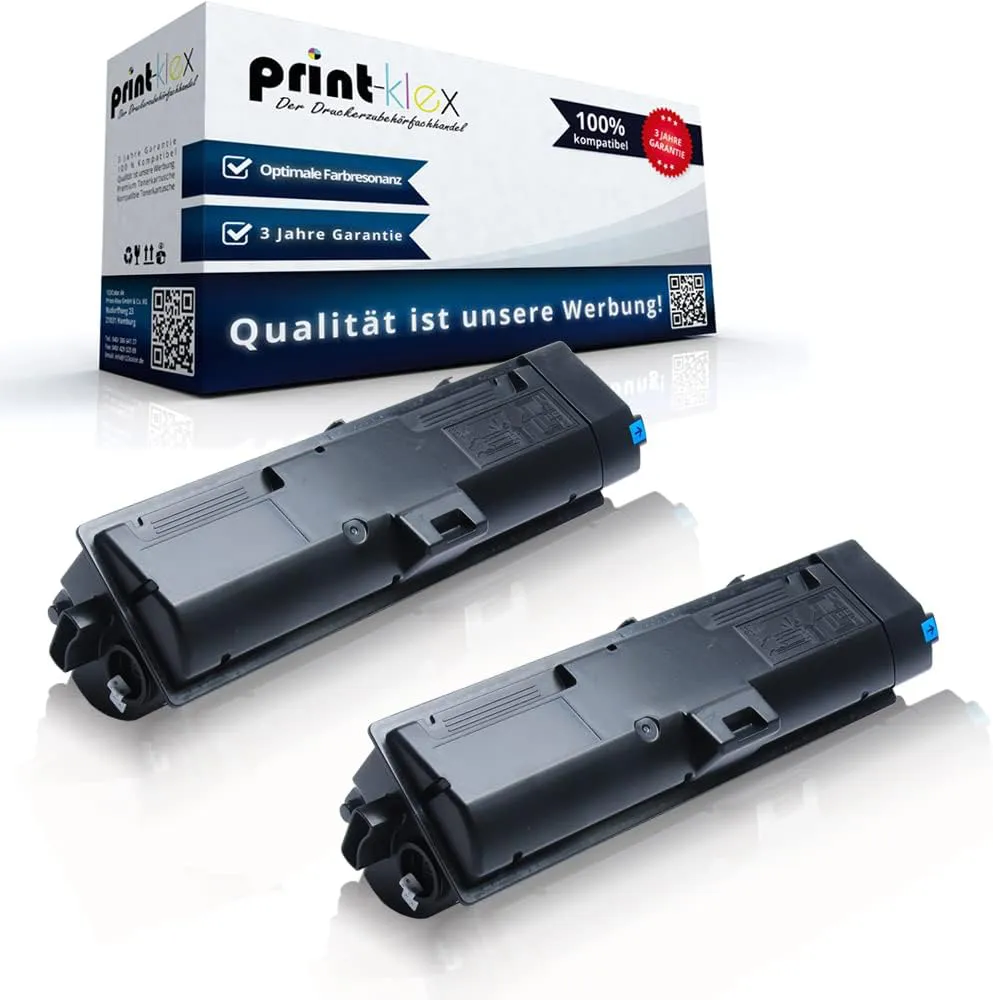 Bild von 2X Print-Klex Tonerkartuschen kompatibel mit Kyocera ECOSYS M2135dn, M2635dn, M2635dnw, M2735dw, P2200 Series, P2235dn und P2235dw in Schwarz