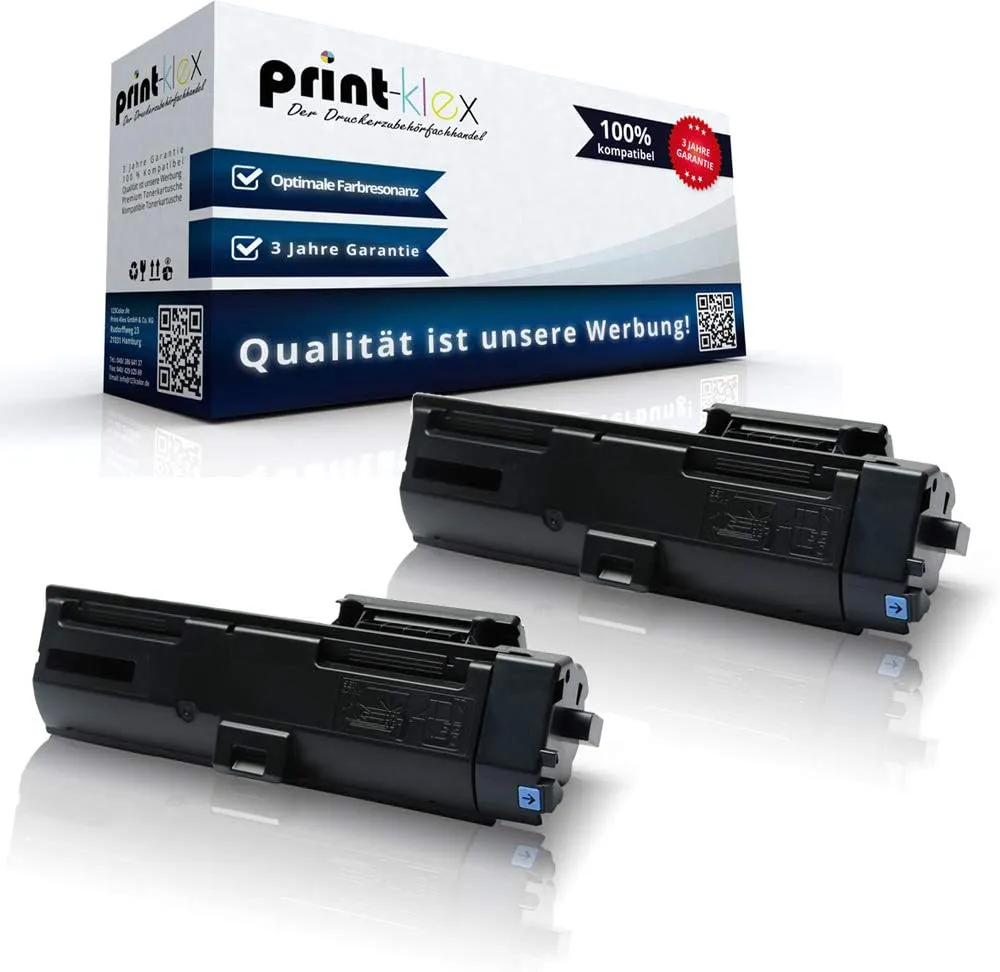 Bild von 2X Print-Klex Tonerkartuschen kompatibel mit Kyocera ECOSYS P2040DN und P2040DW, schwarz, Office Pro Serie