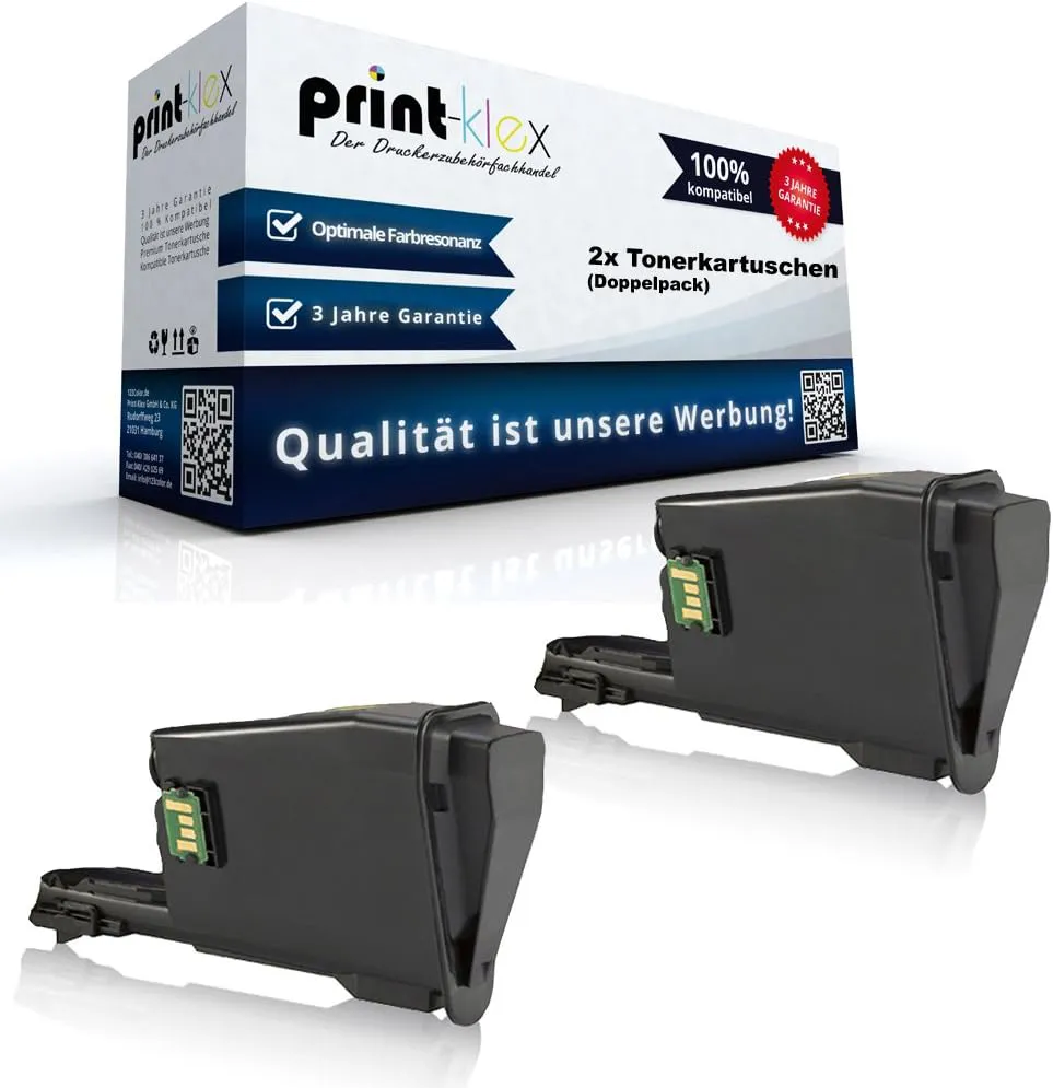 Bild von 2X Print-Klex Tonerkartuschen kompatibel mit Kyocera FS 1041 und 1220 MFP, Schwarz, Office Print Serie