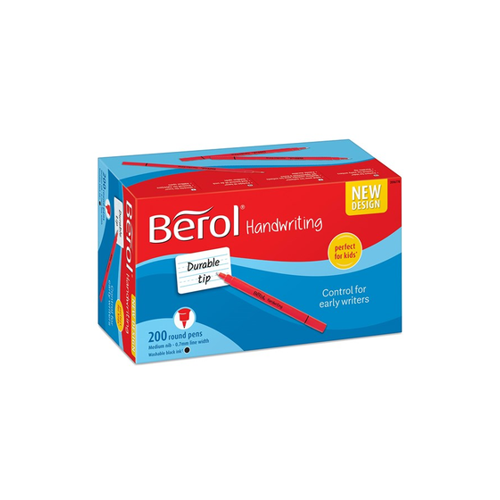 Bild von Berol Schreibstifte, 0,7mm, runde Form, 200er Pack, Schwarz