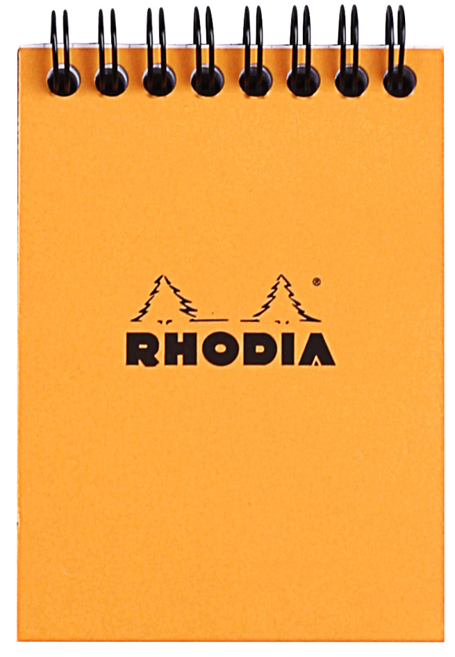 Bild von Rhodia 11500C Notizblock (A7, Doppelspirale kariert, 80 Blatt) 1 Stück orange
