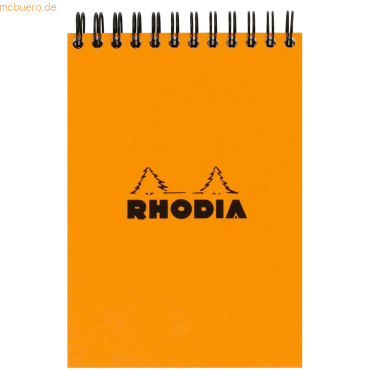 Bild von 10 x Rhodia Spiralnotizblock A7 80 Blatt 80g Dot Lineatur orange