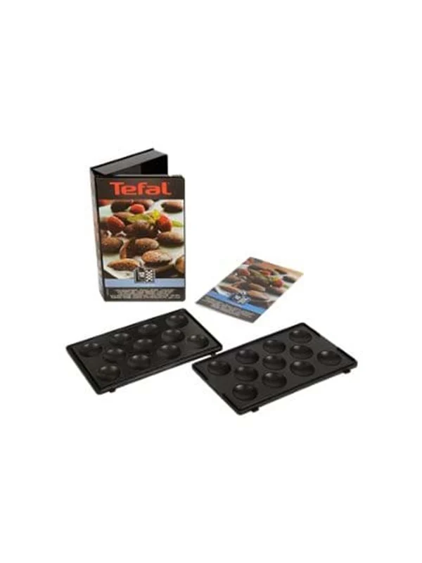 Bild von Tefal XA8012 Snack Collection Platte Küchlein/Pofferties Nummer 12 | passend für Tefal SW85XX Snack Collection | Inklusive Rezeptbuch | Schwarz
