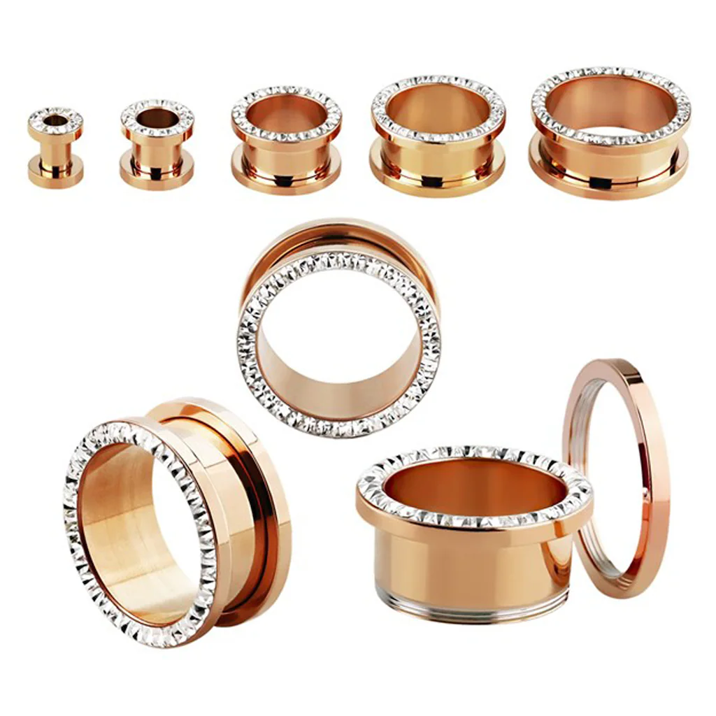 Bild von Adelia´s Dehnschnecke "Piercing  Ohrpiercing", Flesh Tunnel PVD Rosè Gold beschichtet