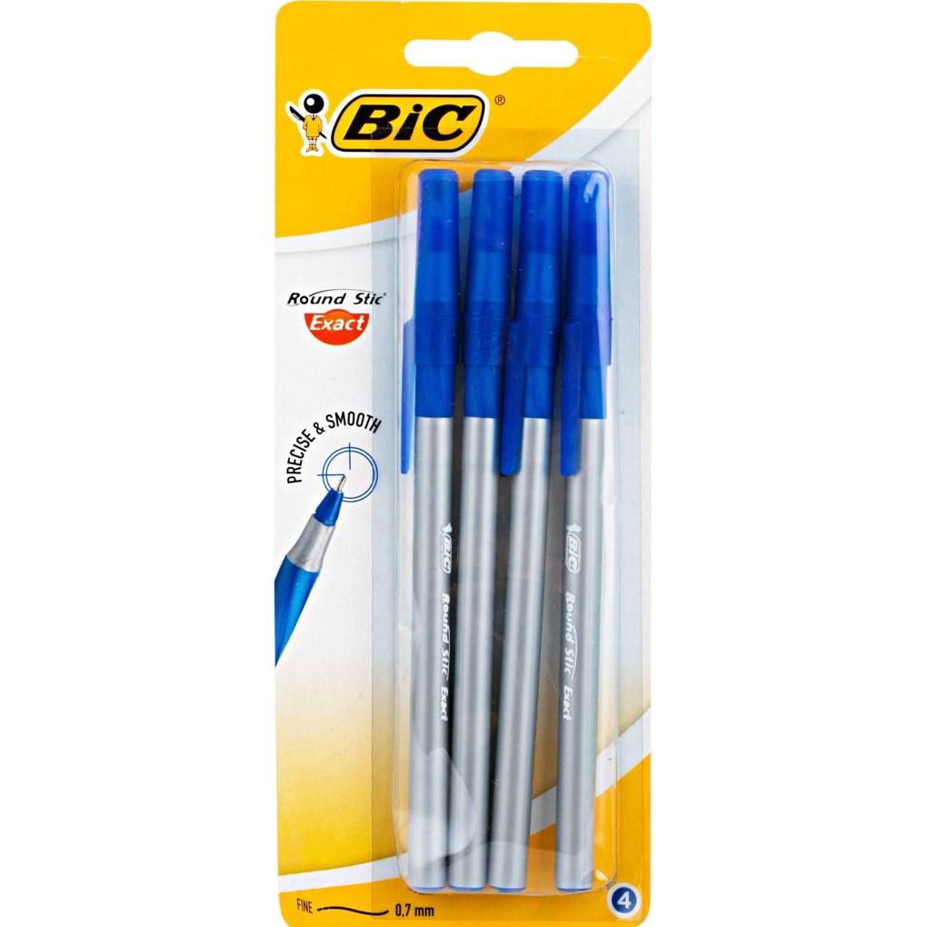 Bild von Bic, Schreibstifte, Round Stic Exact (Grau, Blau, 4 x)