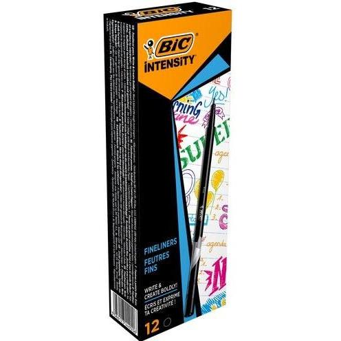 Bild von Bic, Schreibstifte, Fineliner Intensity Fine, Strichfarbe: schwarz (Schwarz, 12 x)