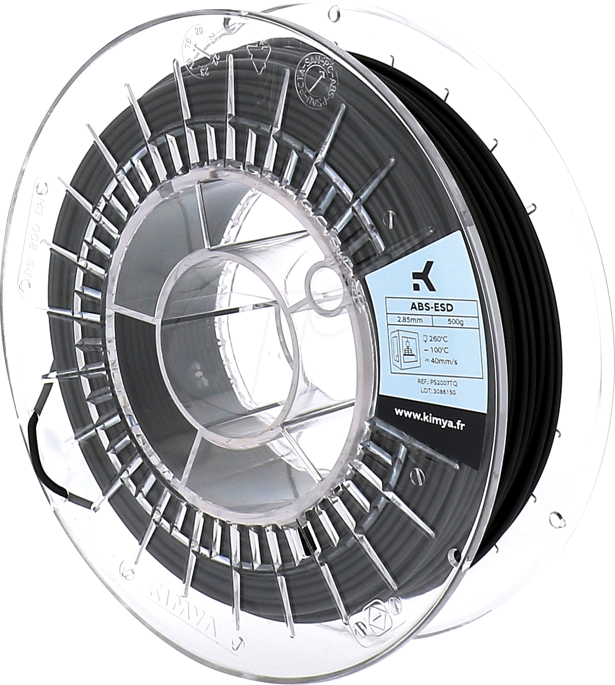 Bild von KIMYA PS2007TQ - Filament, ABS-ESD, Schwarz, 2,85 mm, 500 g