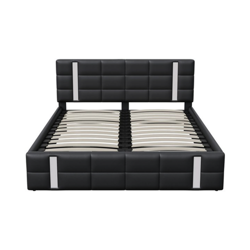 Bild von LuxeLiving Polsterbett LED Doppelbett mit Stauraum und USB-Ladeanschluss