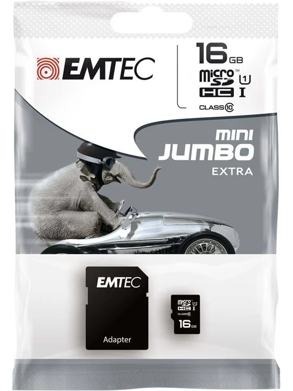 Bild von Emtec Flash-Speicherkarte (microSD, 16 GB, U1, UHS-I), Speicherkarte, Schwarz