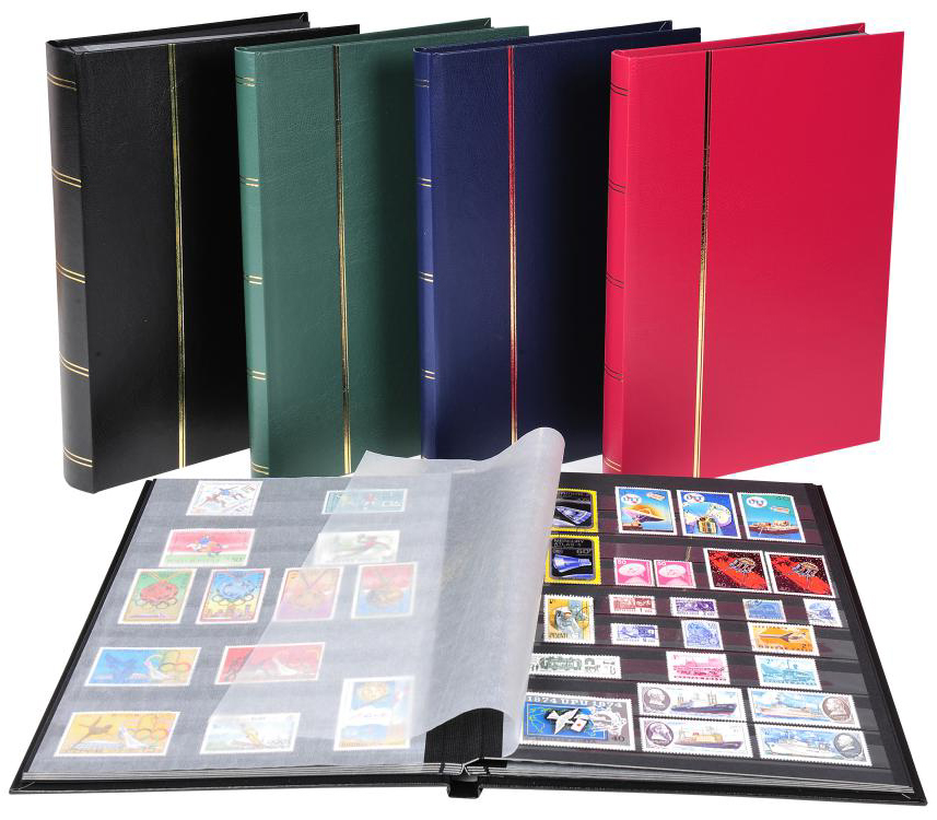 Bild von EXACOMPTA Münzetui Briefmarken Einsteckalbum Halbleder 48 Seiten 225x305cm Grün 26155E, Fotoalben Sammler