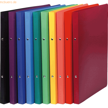 Bild von 20 x Exacompta Ringbuch Uni A4 PP 4 Ringe 15mm farbig sortiert