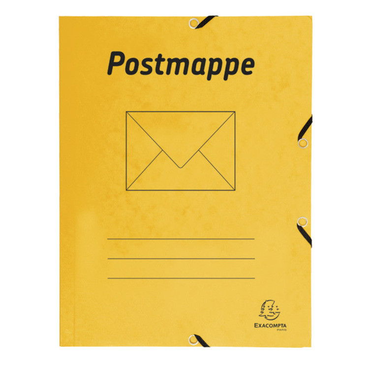 Bild von Sammelmappe Postmappe - A4, 425 g/qm, Gummizug, 3 Klappen, gelb