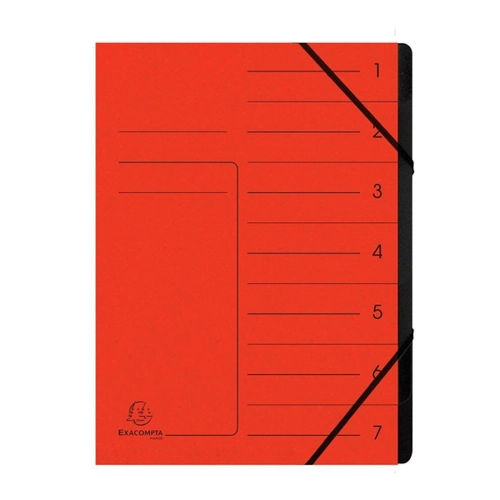 Bild von Ordnungsmappe - 7 Fächer, A4, Colorspan-Karton, rot