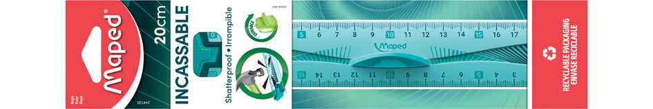 Bild von Maped, Massstab, Flachlineal Flex, 200 mm, aus Kunststoff, mit Griff (200 mm)