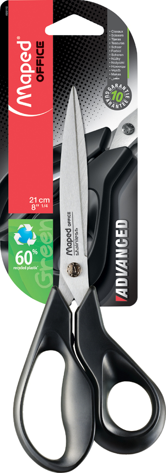 Bild von Maped M499110 - Schere Advanced Greenlogic asymmetrisch, 21 cm, schwarz