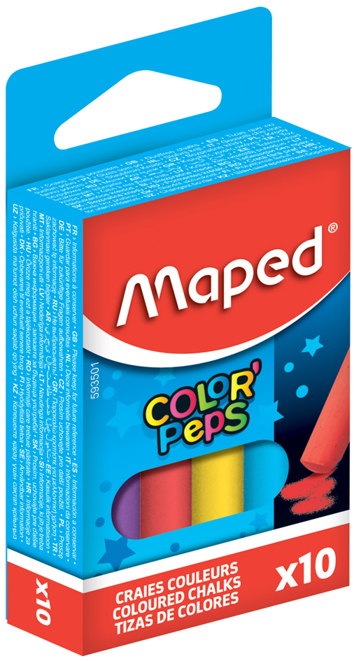 Bild von MAPED Buntstift Kreide farbig sortiert Kartonschachtel VE=10 stück