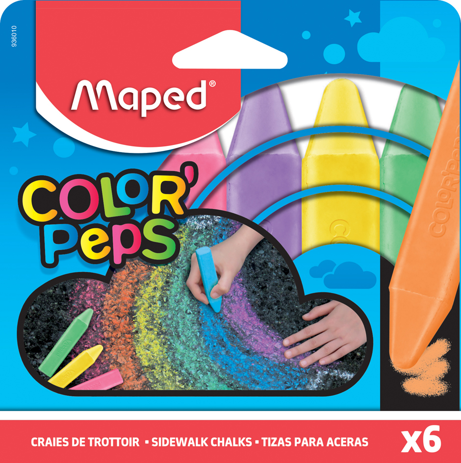 Bild von Maped, Malstifte, Straáenmalkreide COLOR'PEPS, 6er Kartonetui (Mehrfarbig, Multicolour, 6 x)