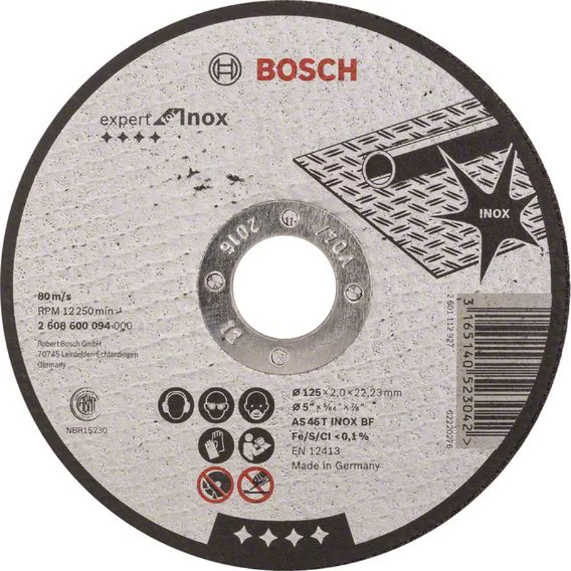 Bild von Bosch Accessories Professional 1x Trennscheibe Gerade Expert for Inox (AS 46 T INOX BF, Ø 125 mm, 2.0 mm, Zubehör Winkelschleifer)