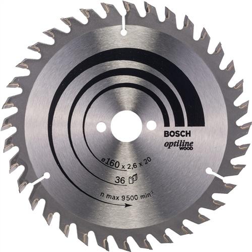 Bild von Bosch Kreissägeblatt Optiline Wood AD 160mm Z.36 WZ Bohr.20mm Schnitt-B.2,6mm