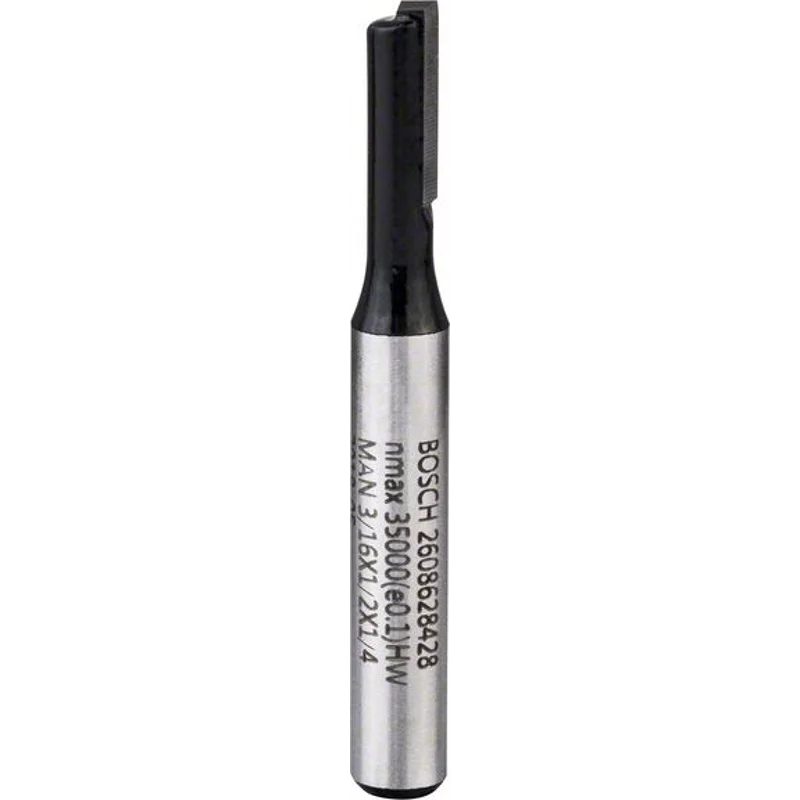 Bild von Bosch Professional Zubehör, Fräser, Nutfräser, 1/4-Zoll, D1 4,8 mm, L 12,4 mm, G 51 mm. Für Handfräsen