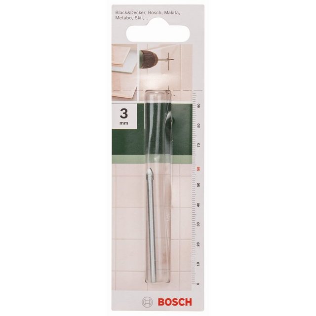 Bild von Bosch Accessories 2609255464 Glas- und Fliesenbohrer 3mm Gesamtlänge 58mm Zylinderschaft 1St.