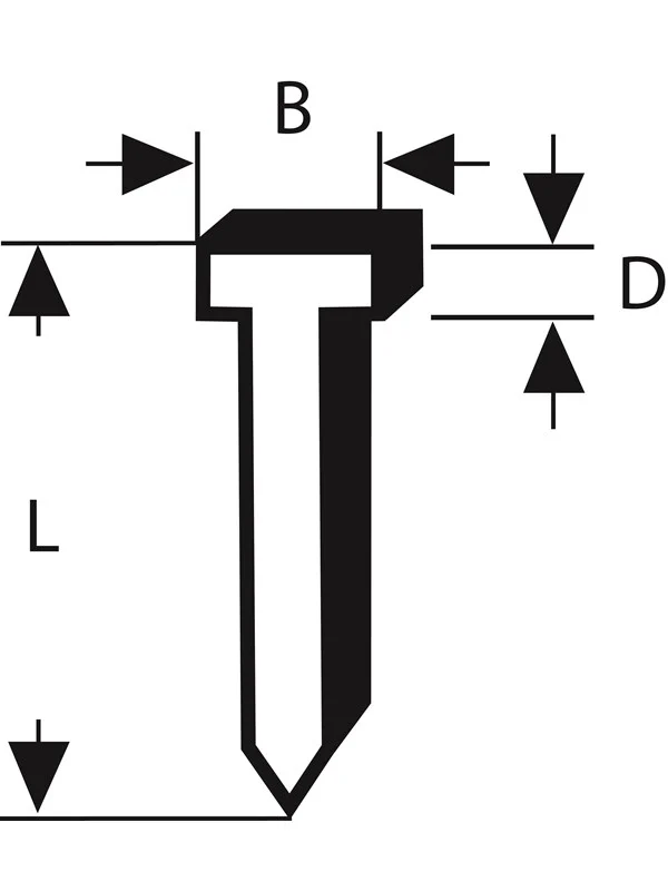 Bild von Bosch 1000x Nagel typ 47 (für Hartholz/Massivholz, Weichholz, Akustikplatten, 1.8 x 1.27 x 23 mm, Zubehör Tacker)