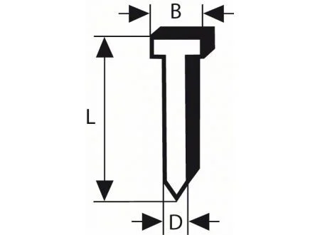 Bild von Bosch Professional 5000x Senkkopf-Stift SK50 16G (1.2/18 g, 2.0x1.00x25 mm, Verzinkt, Zubehör für Nagelpistolen, Druckluftnagler)