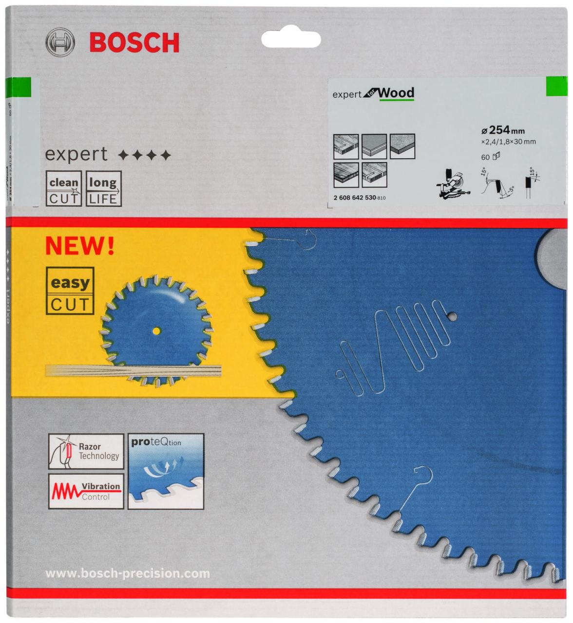 Bild von Bosch Expert for Wood - Kreissägeblatt - für Holz - 254 mm - 60 Zähne