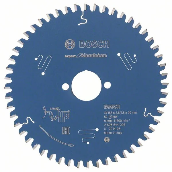 Bild von Bosch Professional 1x Kreissägeblatt Expert for Aluminium (für Aluminium, Sägeblatt Ø 165 x 30 x 2,6 mm, 52 Zähne, Zubehör Kreissäge)