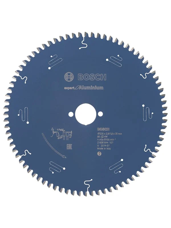 Bild von Bosch Professional 1x Kreissägeblatt Expert for Aluminium (für Aluminium, Sägeblatt Ø 235 x 30 x 2,6/1,8 mm, 80 Zähne, Zubehör Kreissäge)
