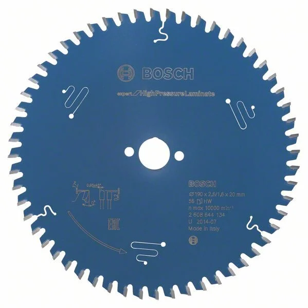 Bild von Bosch Accessories Professional Kreissägeblatt Expert for High Pressure Laminate (190 x 20 x 2,6 mm, 56 Zähne, Zubehör Kreissäge), Ø 190 mm