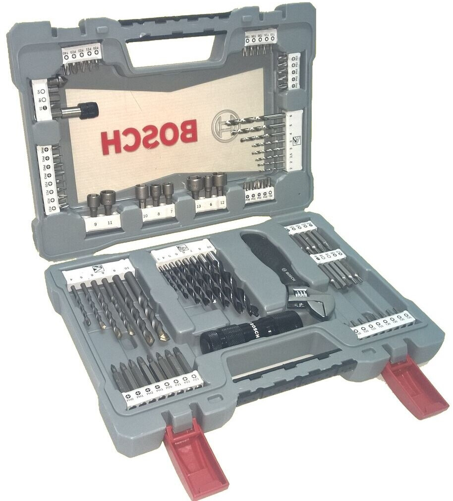 Bild von Bosch Professional 91tlg. Bits und Bohrer Premium X-Line Set (Betonbohrer, Fliesenbohrer, Universalhalter, Tiefenstopp, Rollgabelschlüssel, im stabilem Koffer, Zubehör Bohrmaschine)