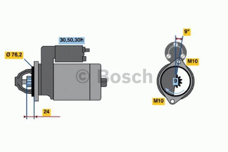 Bild von BOSCH 0 986 016 920 Anlasser Starter 12 1,7 9 50, 30h rechts 76,2 BMW: 5 Saloon, X5, 7