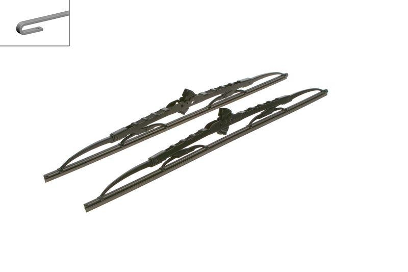 Bild von BOSCH Twin 3 397 118 560 Scheibenwischer Wischblatt, Wischerblätter, Heckscheibenwischer 500, 500,  vorne Standard DACIA: LOGAN MCV 2, Duster Off-Road