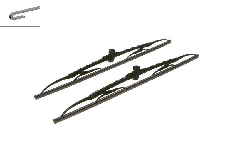 Bild von BOSCH Wischblatt Twin vorne Bügelwischblatt ohne Spoiler für VW AUDI SAAB VOLVO 34473959 9529488 3447639 3 397 118 400