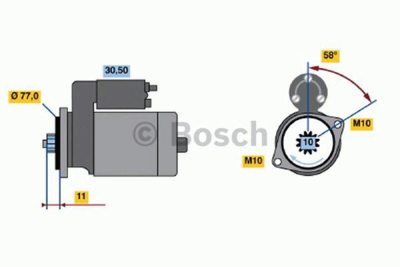 Bild von BOSCH 0 986 018 731 Anlasser Starter 12 2 10 50, 30 rechts 77 MITSUBISHI: PAJERO 2, KIA: Pregio Van