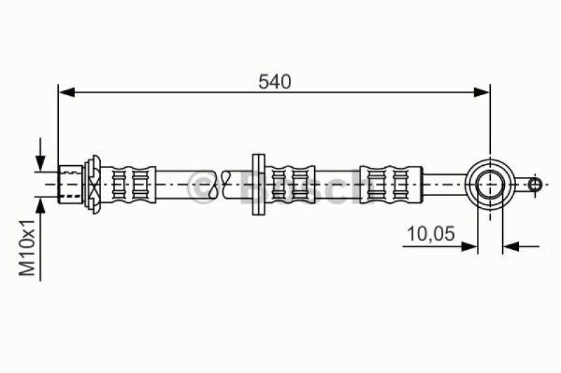 Bild von BOSCH 1 987 476 837 Bremsschläuche Bremsschlauch 525 10 TOYOTA: Yaris I Hatchback
