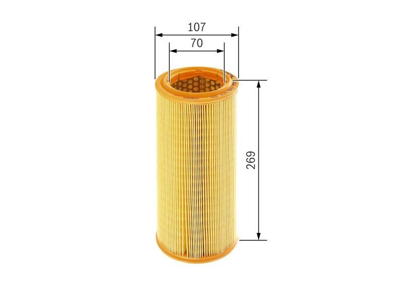 Bild von BOSCH Luftfilter Filtereinsatz 1 457 433 307 Motorluftfilter,Filter für Luft FIAT,Doblo Cargo (223_),Doblo Kombi (119_, 223_)