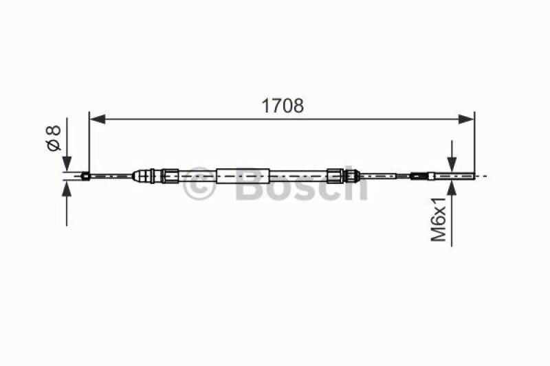Bild von BOSCH Handbremsseil 1 987 477 531 Bremsseil,Seilzug Feststellbremse BMW,3 Limousine (E46),3 Touring (E46),3 Coupe (E46),3 Cabrio (E46),3 Compact (E46)