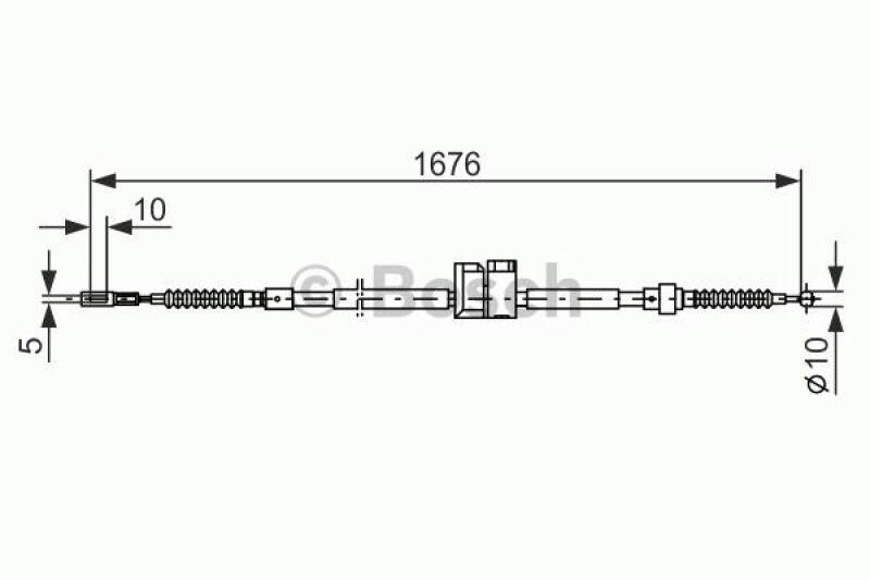 Bild von BOSCH 1 987 477 815 Handbremsseil Bremsseil, Seilzug Feststellbremse 1676 AUDI: 100 C4 Avant