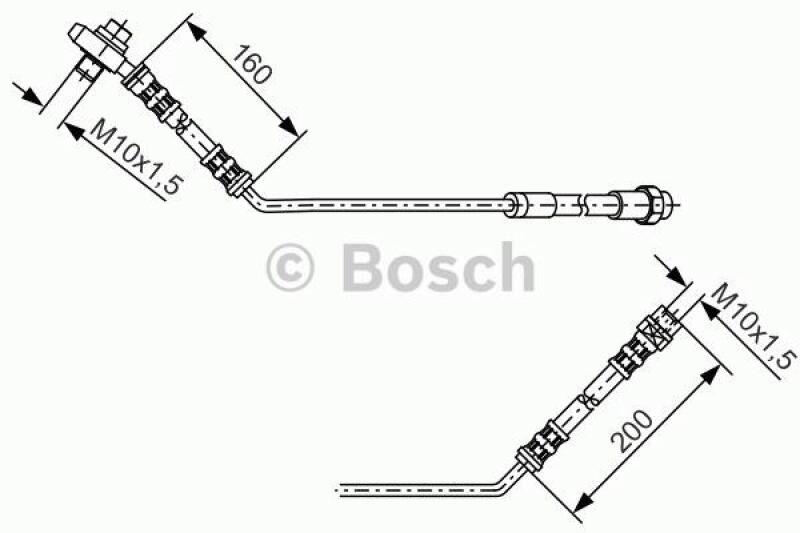 Bild von BOSCH 1 987 476 054 Bremsschläuche Bremsschlauch 417, 153, 264 BMW: X5