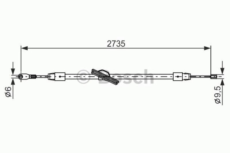 Bild von BOSCH Seilzug, Feststellbremse  für MERCEDES-BENZ 2034200985 A2034200185 A2034200985 1 987 477 845